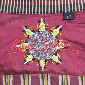 Robert Graham Burgundy Embroidered Shirt